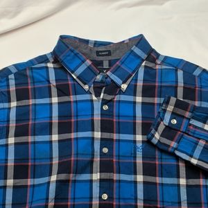 American Eagle Shirt Men's XL Classic Fit Plaid Long Sleeve Button Up Blue